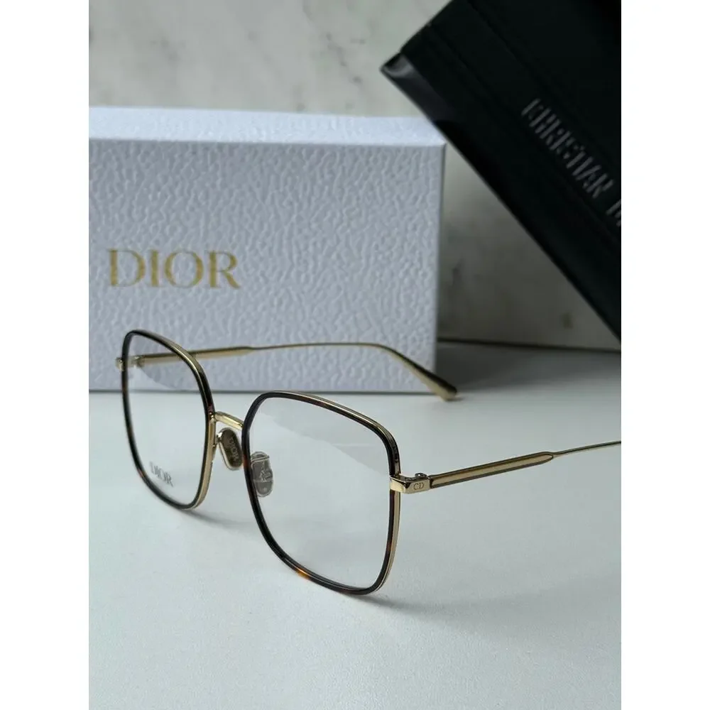 NEW Dior GemDiorO SU Eyeglasses Frames in Gold Brown